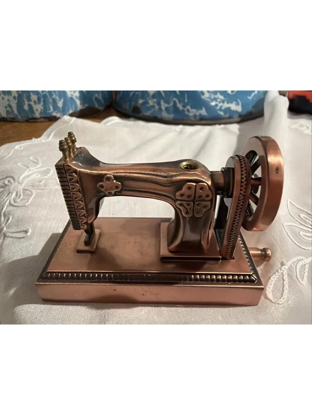 Vintage Lighter Old Sewing Machine Shape Copper Color Butane Works Unique - Picture 2 of 8